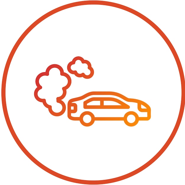 Diseño vectorial del estilo del icono de contaminación del automóvil