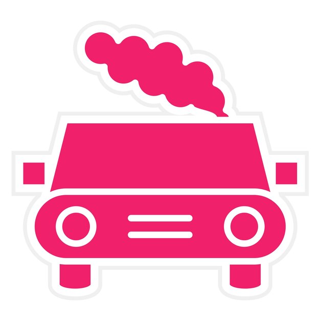 Diseño vectorial del estilo del icono de contaminación del automóvil