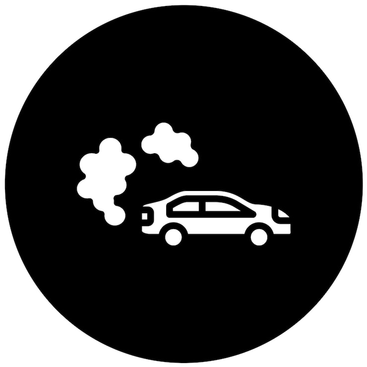 Vector diseño vectorial del estilo del icono de contaminación del automóvil