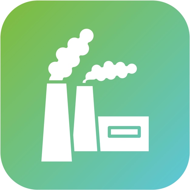 Diseño vectorial del estilo del icono de contaminación de la chimenea