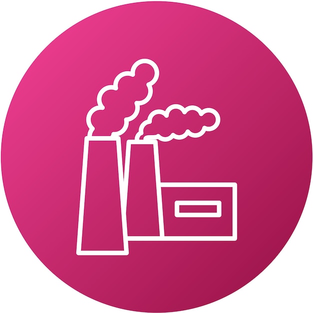 Diseño vectorial del estilo del icono de contaminación de la chimenea
