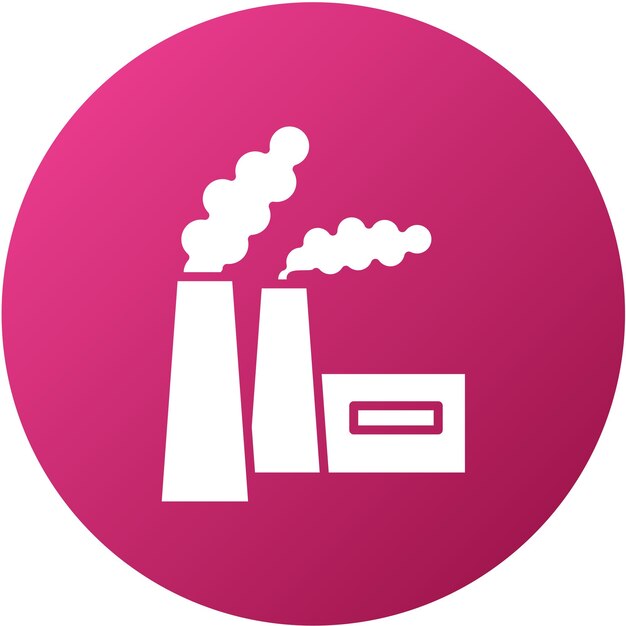 Diseño vectorial del estilo del icono de contaminación de la chimenea