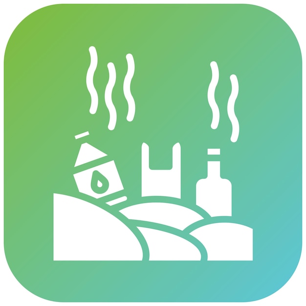 Diseño vectorial Estilo del icono de contaminación de la tierra