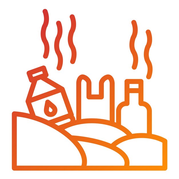 Diseño vectorial Estilo del icono de contaminación de la tierra