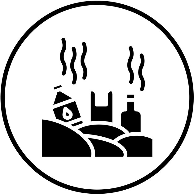 Diseño vectorial Estilo del icono de contaminación de la tierra