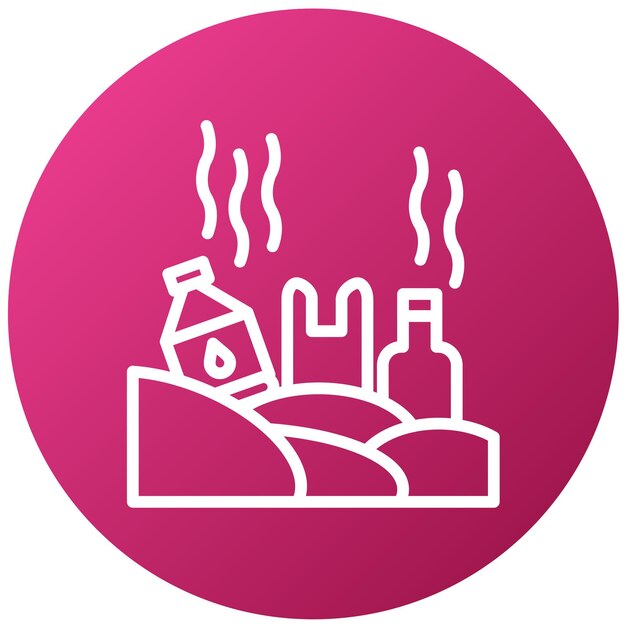 Diseño vectorial Estilo del icono de contaminación de la tierra