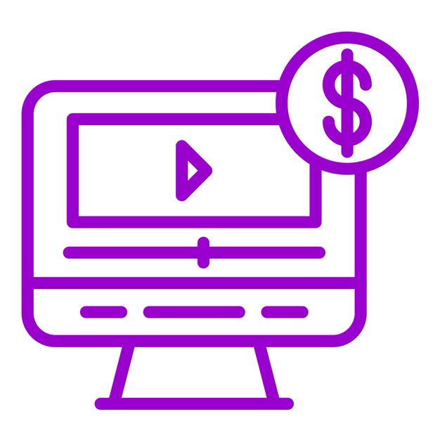 Diseño vectorial Estilo de icono de contenido pagado