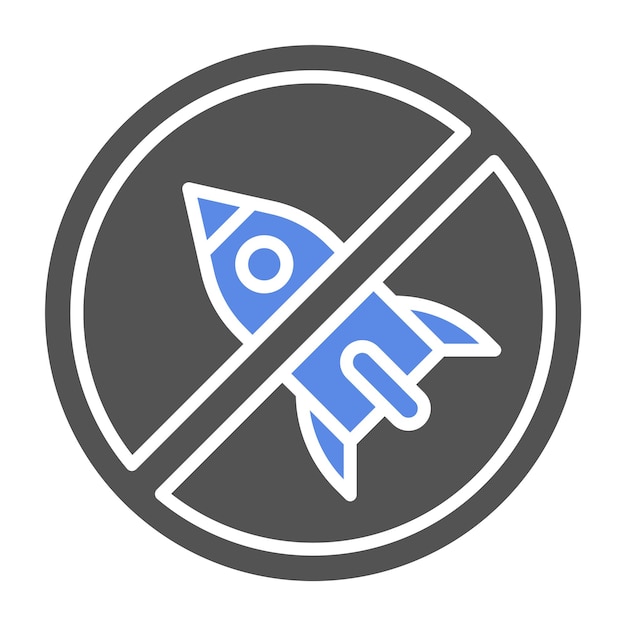 Diseño vectorial Estilo de icono contra la guerra