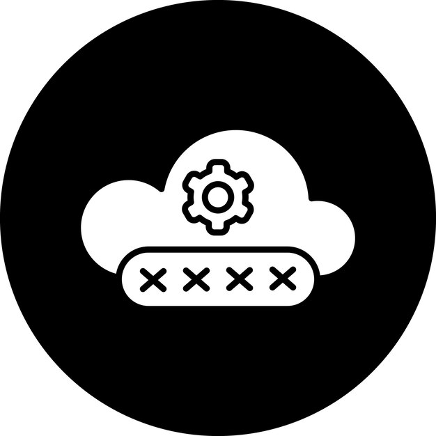 Diseño vectorial Estilo del icono de la contraseña de la nube