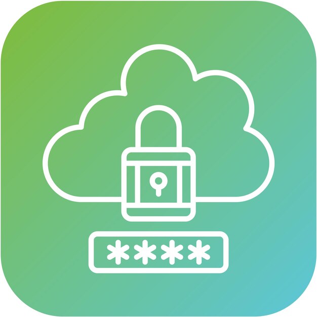 Diseño vectorial Estilo del icono de la contraseña de la nube