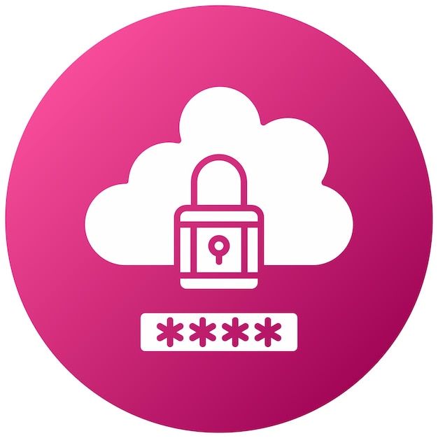 Diseño vectorial Estilo del icono de la contraseña de la nube