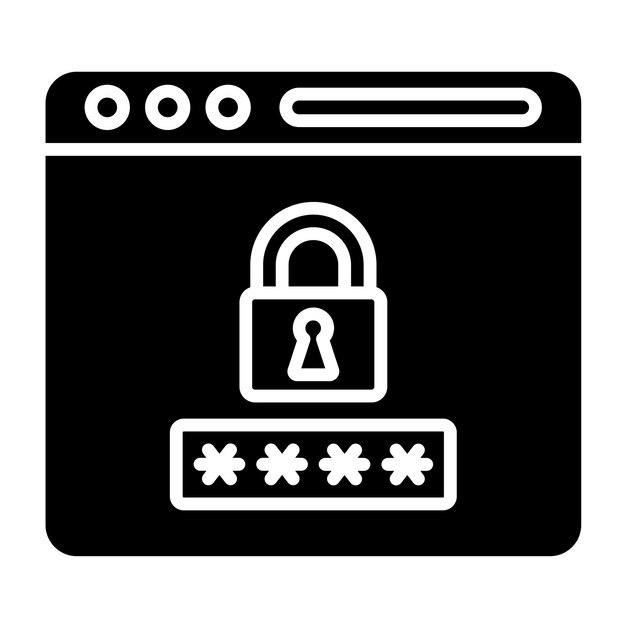 Diseño vectorial Estilo del icono de la contraseña del sitio web