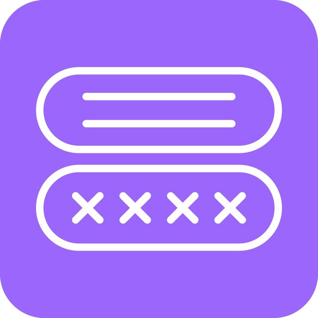 Diseño vectorial del estilo del icono de la contraseña
