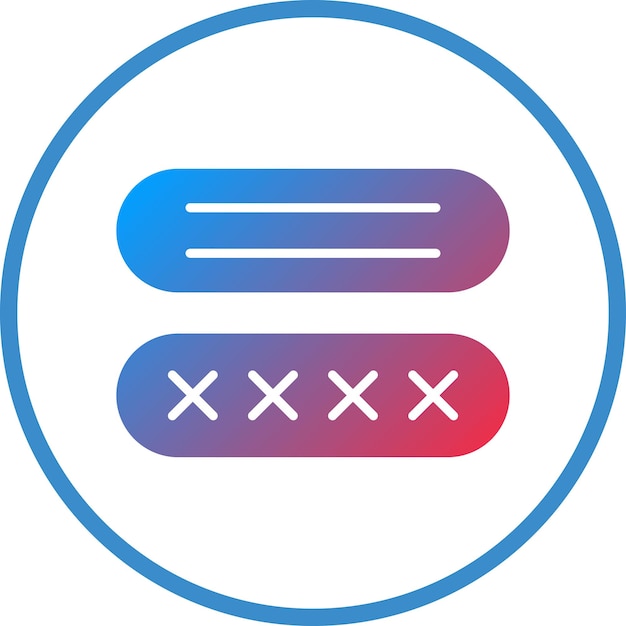 Diseño vectorial del estilo del icono de la contraseña