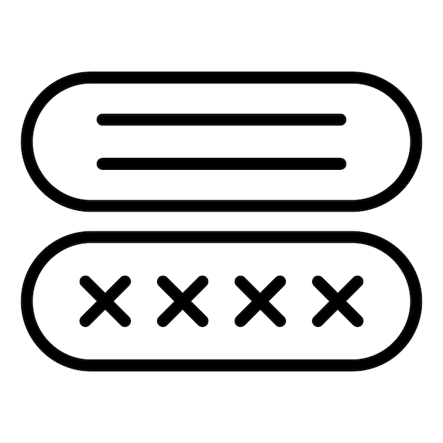 Diseño vectorial del estilo del icono de la contraseña