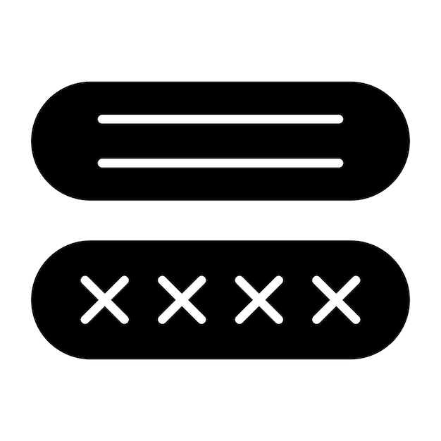 Diseño vectorial del estilo del icono de la contraseña
