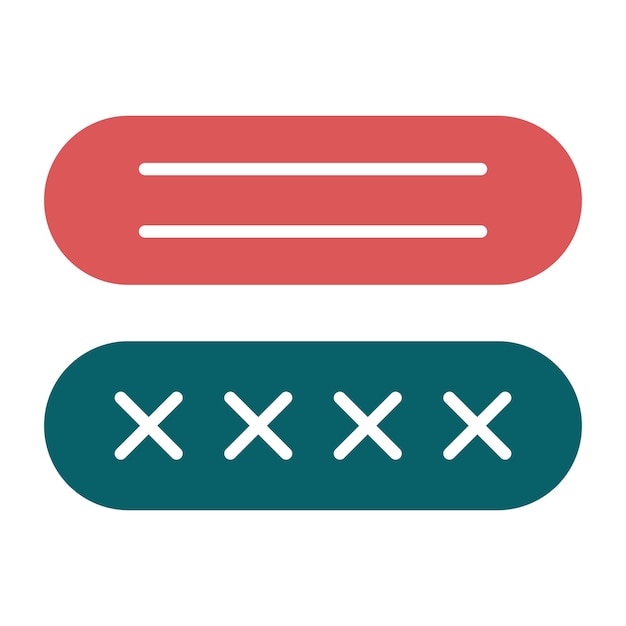 Diseño vectorial del estilo del icono de la contraseña