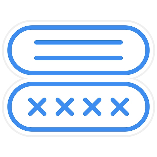 Diseño vectorial del estilo del icono de la contraseña