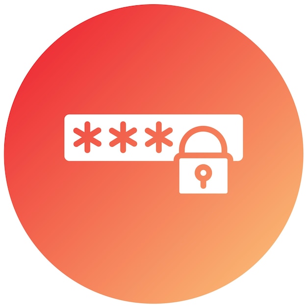 Diseño vectorial del estilo del icono de la contraseña