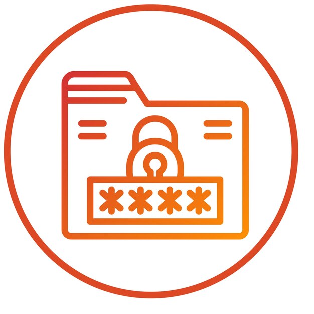 Diseño vectorial del estilo del icono de la contraseña