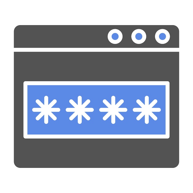 Diseño vectorial del estilo del icono de la contraseña