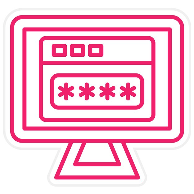 Diseño vectorial del estilo del icono de la contraseña