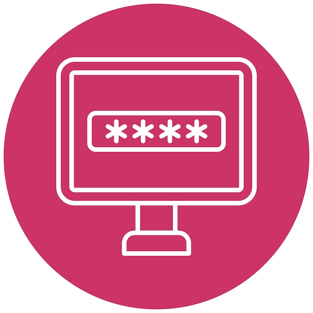 Diseño vectorial del estilo del icono de la contraseña