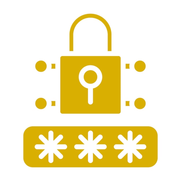 Diseño vectorial del estilo del icono de la contraseña