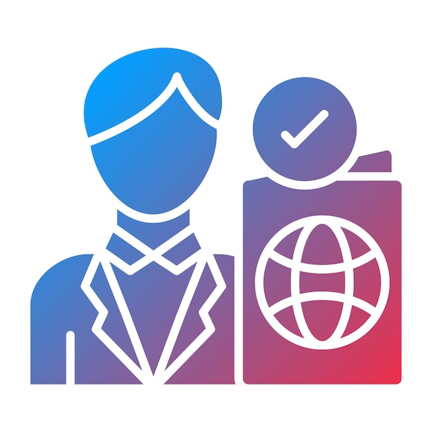 Diseño vectorial Estilo del icono de control de pasaporte