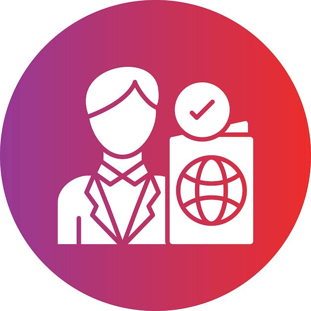 Diseño vectorial Estilo del icono de control de pasaporte