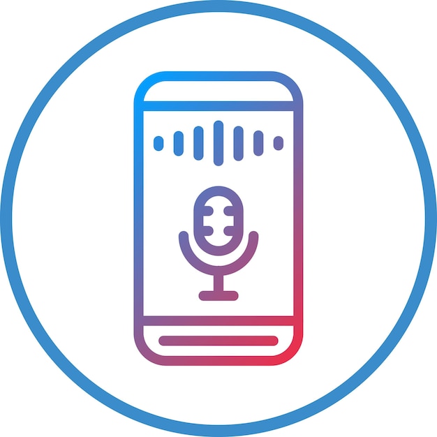 Diseño vectorial Estilo del icono de control de voz