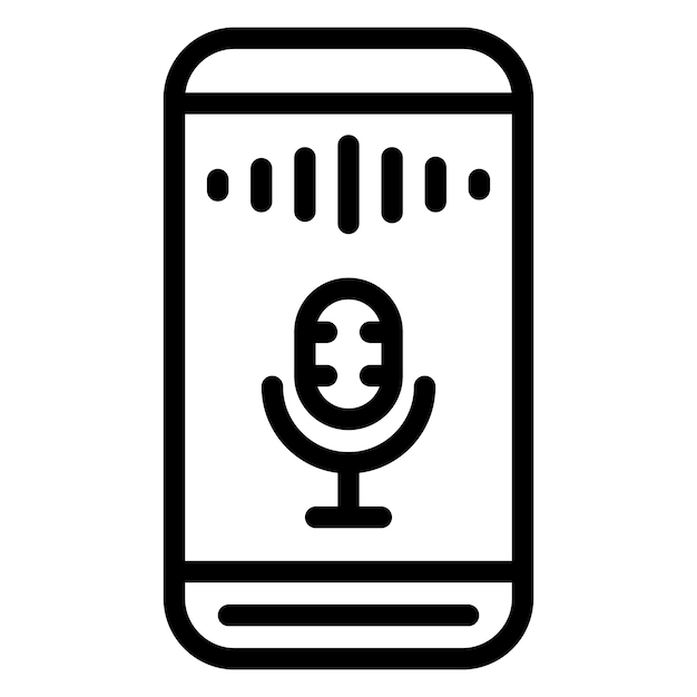 Diseño vectorial Estilo del icono de control de voz