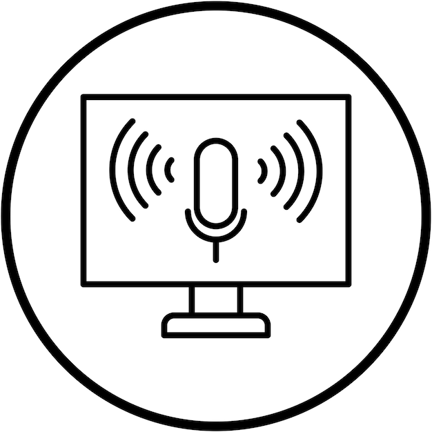Diseño vectorial Estilo del icono de control de voz