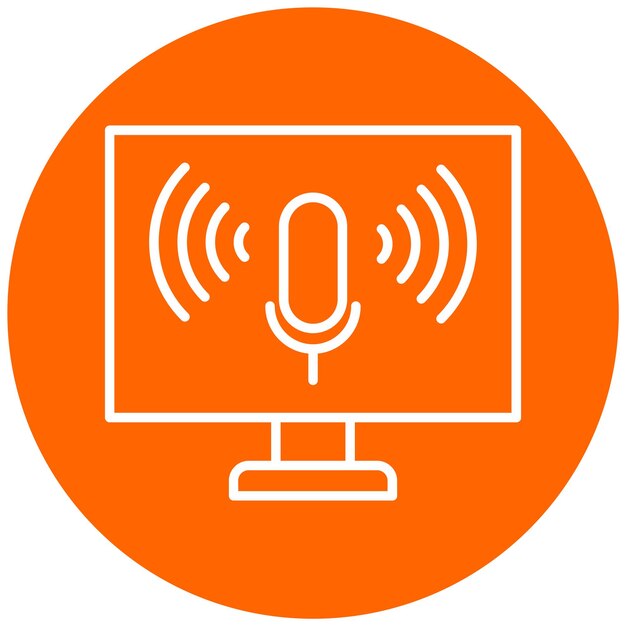Diseño vectorial Estilo del icono de control de voz