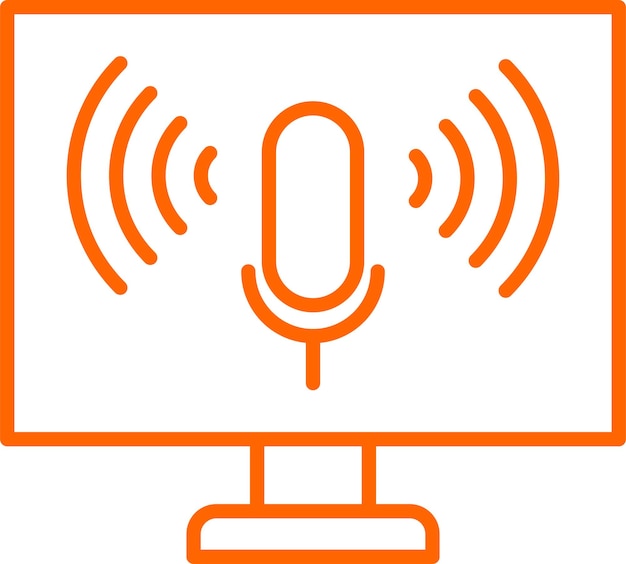 Diseño vectorial Estilo del icono de control de voz