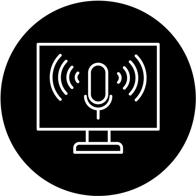 Diseño vectorial Estilo del icono de control de voz