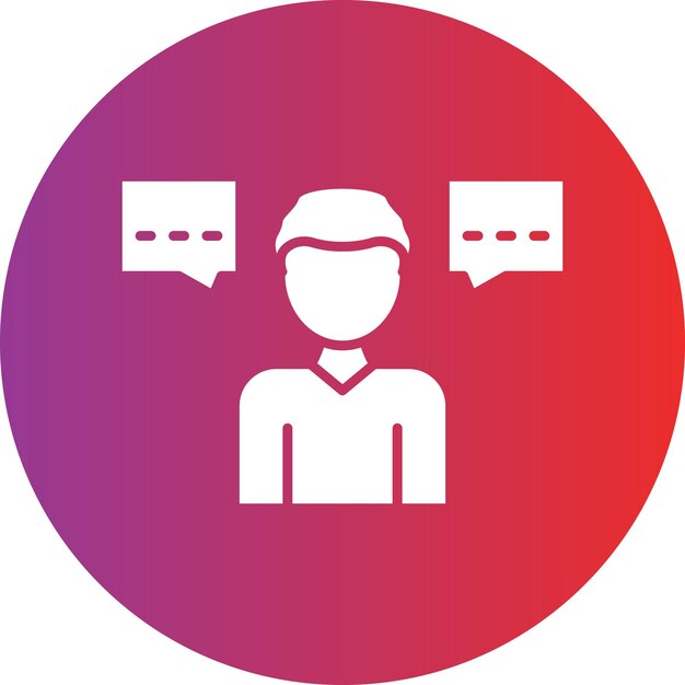 Diseño vectorial del estilo del icono de conversación de la fiesta