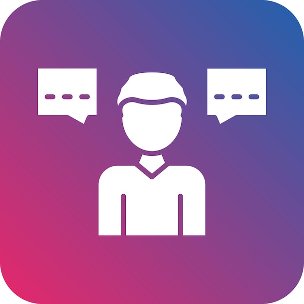 Diseño vectorial del estilo del icono de conversación de la fiesta