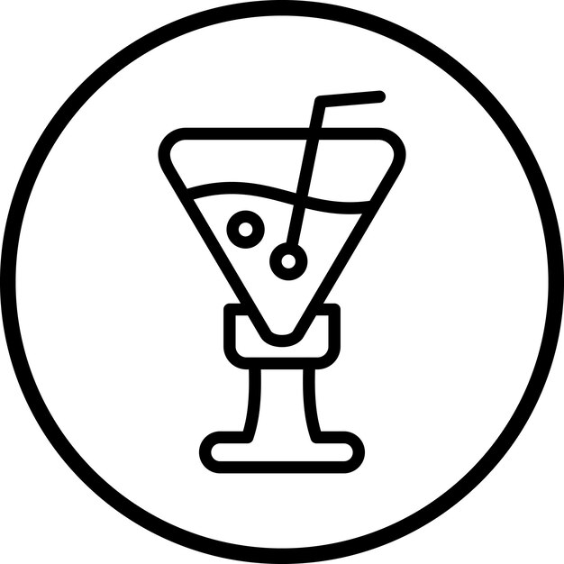 Diseño vectorial Estilo del icono de la copa de la bebida
