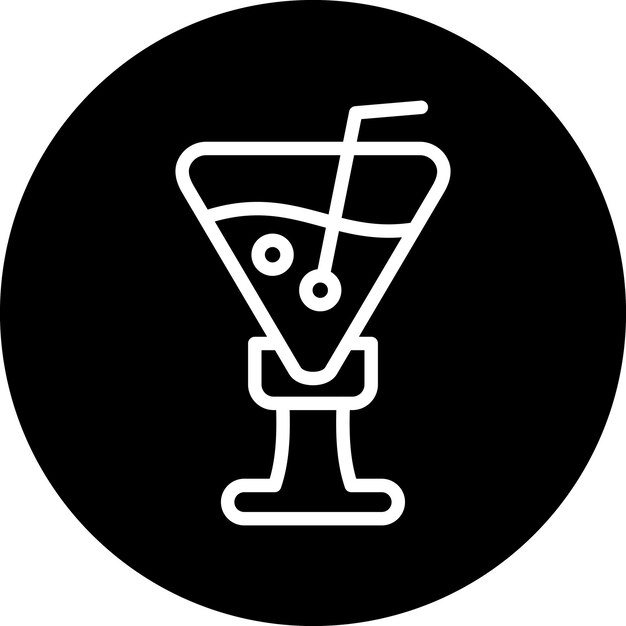 Diseño vectorial Estilo del icono de la copa de la bebida