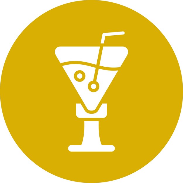 Diseño vectorial Estilo del icono de la copa de la bebida