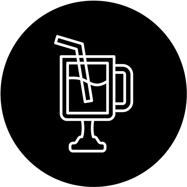 Diseño vectorial Estilo del icono de la copa de la bebida