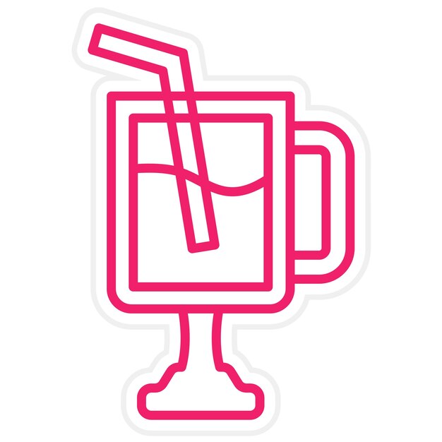 Diseño vectorial Estilo del icono de la copa de la bebida