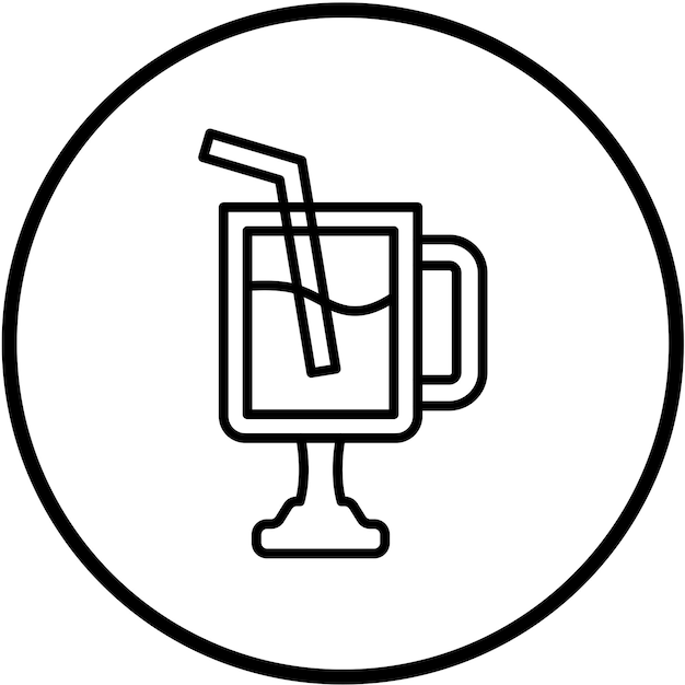 Diseño vectorial Estilo del icono de la copa de la bebida