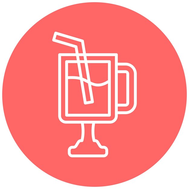 Diseño vectorial Estilo del icono de la copa de la bebida