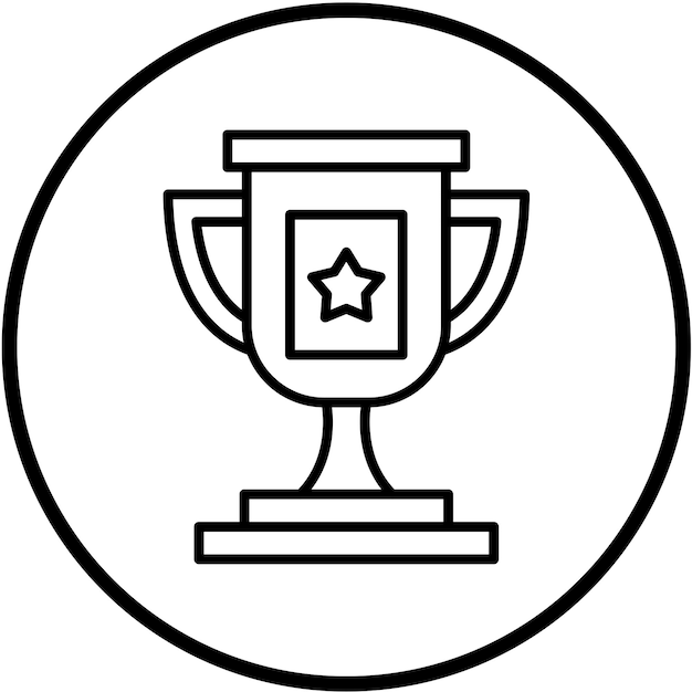 Diseño vectorial del estilo del icono de la copa de oro