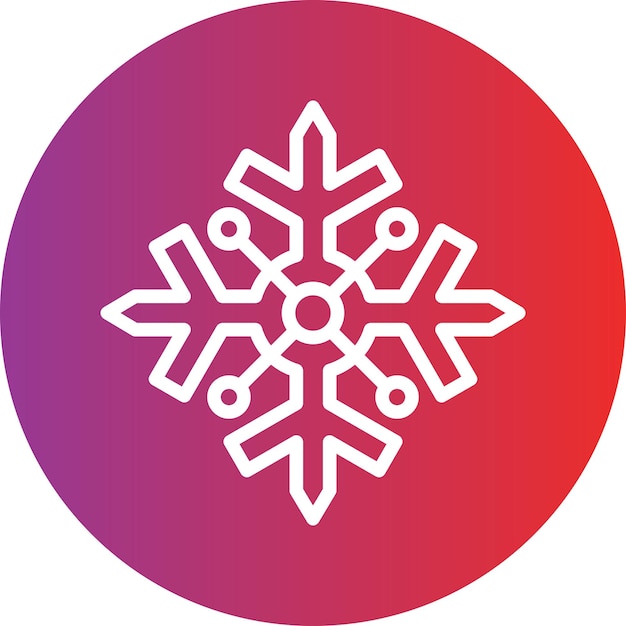 Diseño vectorial Estilo del icono de copo de nieve