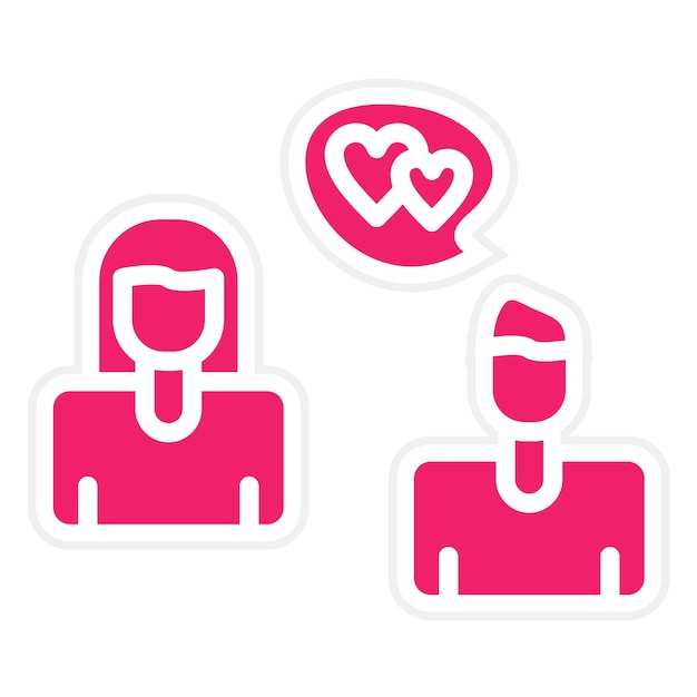 Diseño vectorial Estilo de icono coqueteante