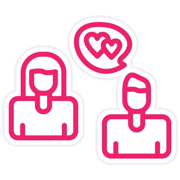 Diseño vectorial Estilo de icono coqueteante
