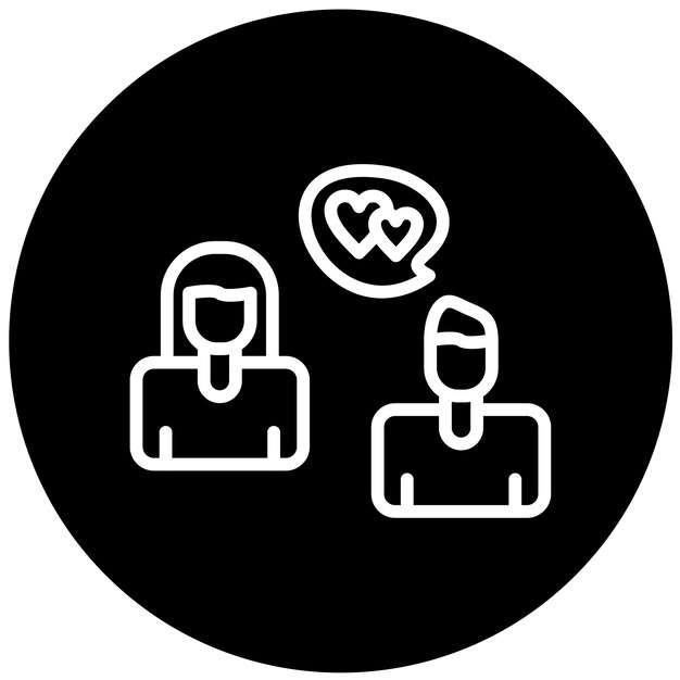 Diseño vectorial Estilo de icono coqueteante